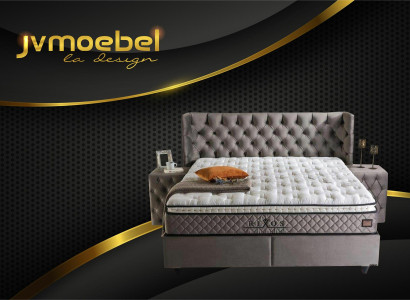 Bettgestell Stoff Möbel Luxus Modern Betten Bett Textil Schlafzimmer Design